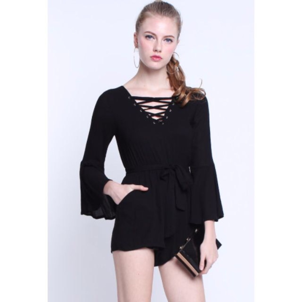 Mango Sexy Lace-Up Romper - Picture 2 of 5